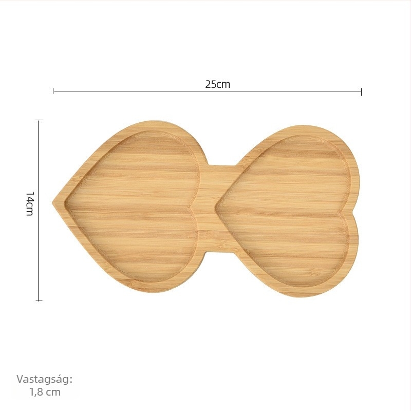 Bambuszfa étkészlet – reggeliző tál és pizza- vagy kenyértál, modern, minimalist stílusú, egyedi alakú, nyugati ételekhez, nassolnivalókhoz és délutáni teához