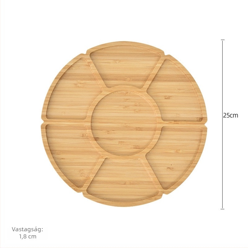 Bambuszfa étkészlet – reggeliző tál és pizza- vagy kenyértál, modern, minimalist stílusú, egyedi alakú, nyugati ételekhez, nassolnivalókhoz és délutáni teához