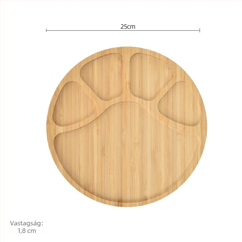 Bambuszfa étkészlet – reggeliző tál és pizza- vagy kenyértál, modern, minimalist stílusú, egyedi alakú, nyugati ételekhez, nassolnivalókhoz és délutáni teához