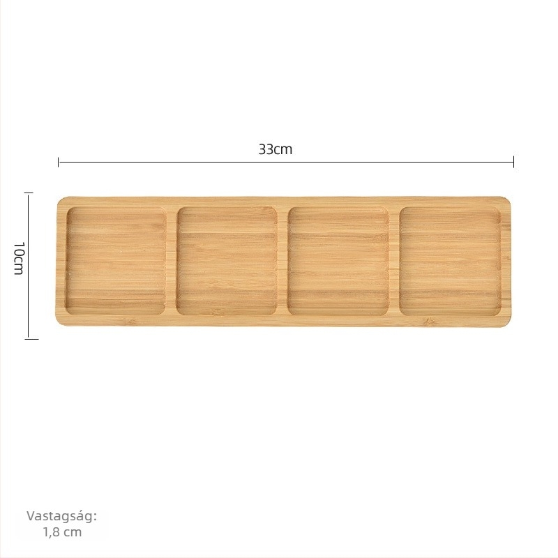 Bambuszfa étkészlet – reggeliző tál és pizza- vagy kenyértál, modern, minimalist stílusú, egyedi alakú, nyugati ételekhez, nassolnivalókhoz és délutáni teához