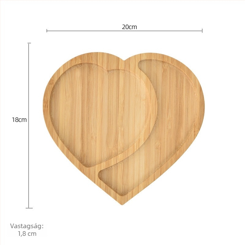 Bambuszfa étkészlet – reggeliző tál és pizza- vagy kenyértál, modern, minimalist stílusú, egyedi alakú, nyugati ételekhez, nassolnivalókhoz és délutáni teához