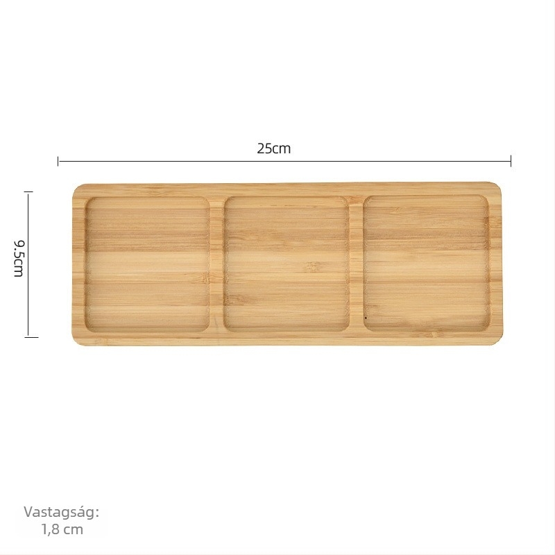 Bambuszfa étkészlet – reggeliző tál és pizza- vagy kenyértál, modern, minimalist stílusú, egyedi alakú, nyugati ételekhez, nassolnivalókhoz és délutáni teához