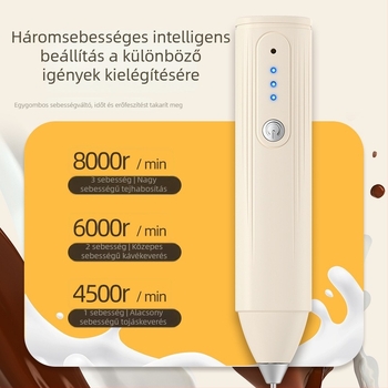 Otthoni elektromos mixer tejhabosítóval és caféhoz, tojásfelverő és kézi habverő tortákhoz