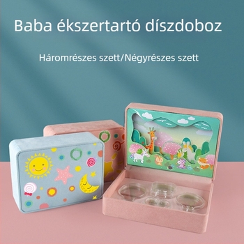 Baba 3D papírvágásos ékszertartó akril készlet, finom ezüst csomagolással a teljes hónap ünnepére és az első születésnapra