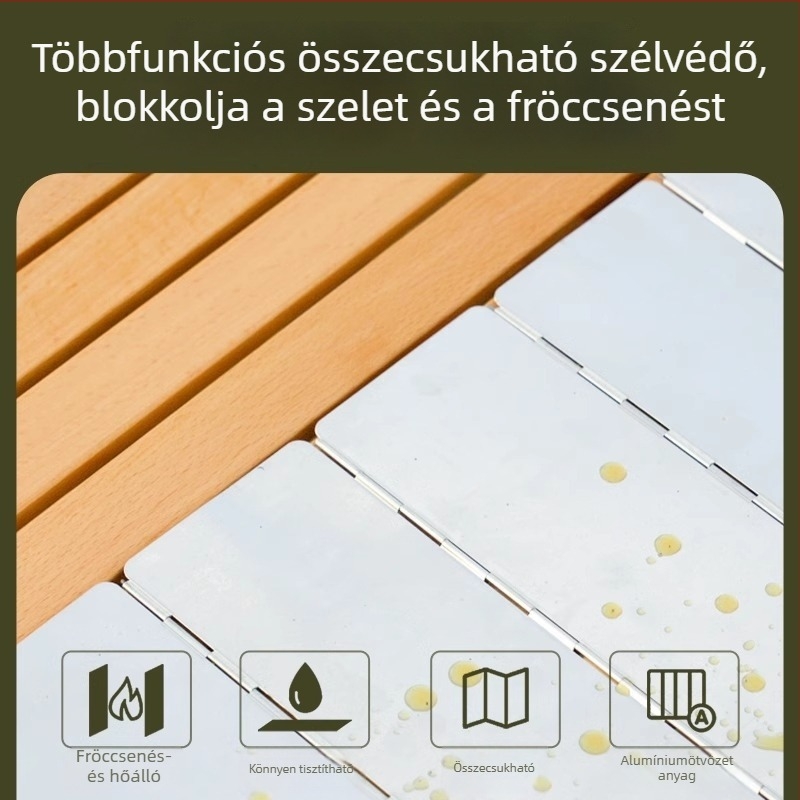 Összecsukható szélvédő palackos gázfőzőhöz – alumíniumötvözetből