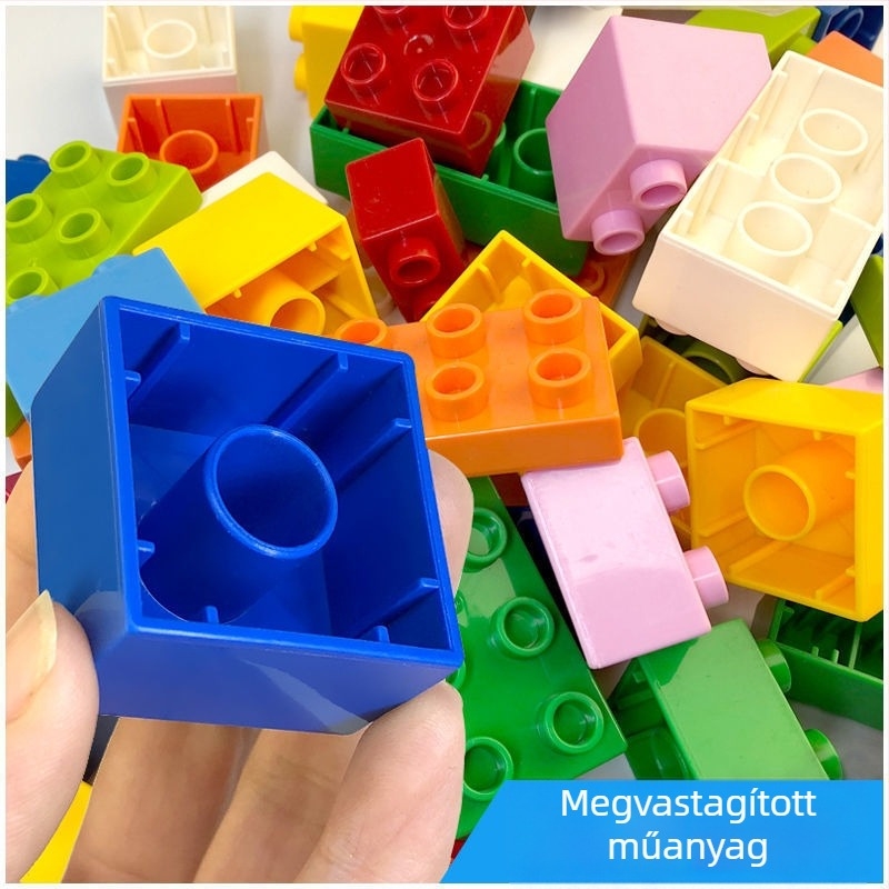 Oktató nagy méretű építőblokkok 4–6 éves gyerekeknek, LEGO-kompatibilis, gyakorlati fejlesztő játék