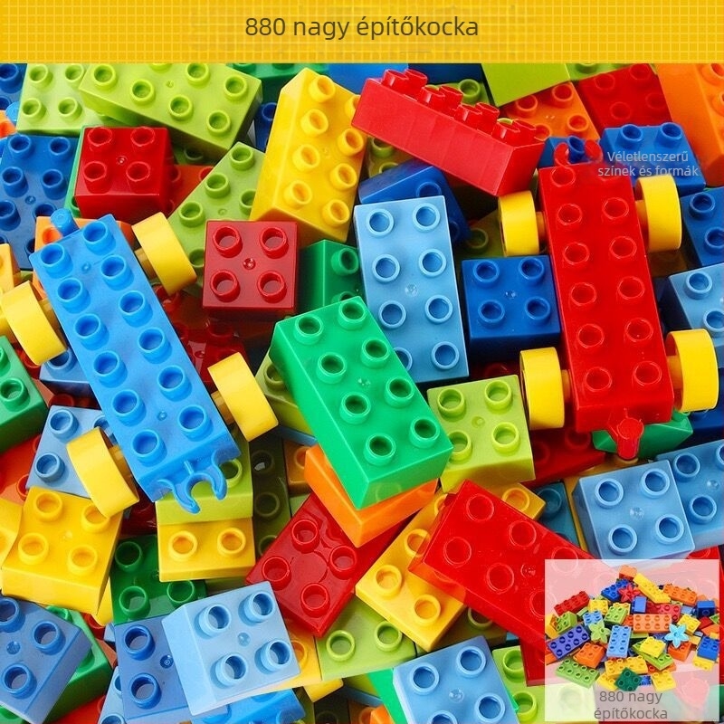 Oktató nagy méretű építőblokkok 4–6 éves gyerekeknek, LEGO-kompatibilis, gyakorlati fejlesztő játék