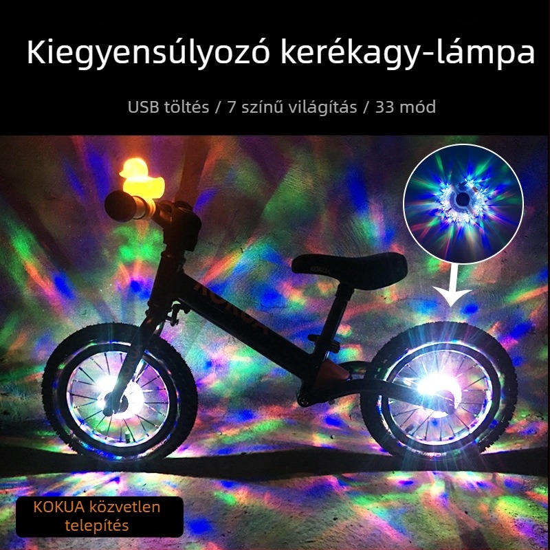 LED kerékvilágítás gyerekeknek egyensúlyi bringához – éjszakai vezetési dekoráció