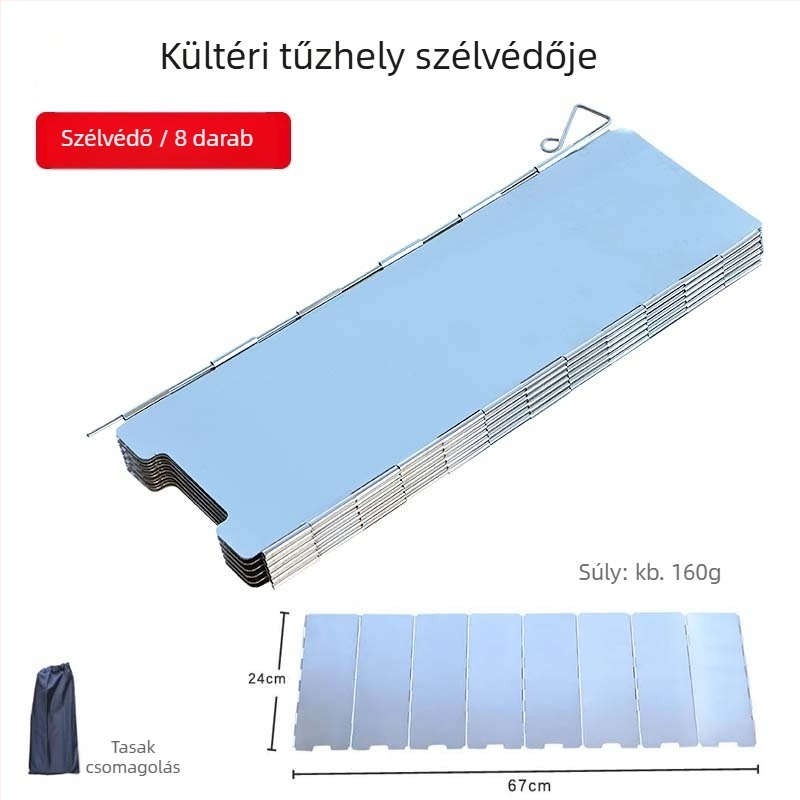 Kemping gázfőző szélvédő panel