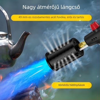 Magas teljesítményű kültéri lángoló gyújtó kazettás fejjel, kempingezéshez és grillezéshez – kézi, szélálló