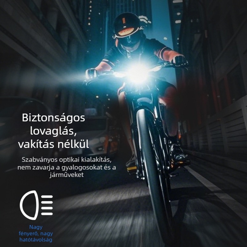 Intelligens kerékpár első lámpa fényérzékelővel és gyors töltéssel, mountain bike-hoz, oldalsó fény