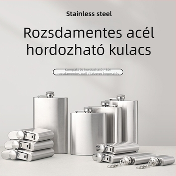 Rozsdamentes acél zsebflaska, 1–10 oz, hordozható kültéri használatra, természetes felület