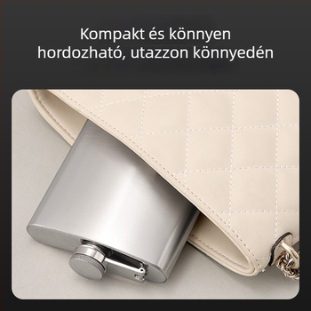 Rozsdamentes acél zsebflaska, 1–10 oz, hordozható kültéri használatra, természetes felület