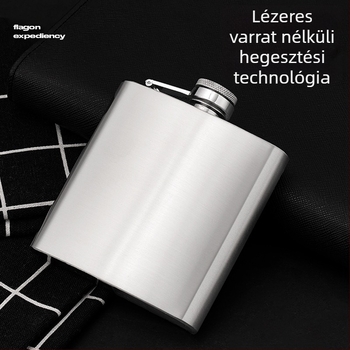 Rozsdamentes acél zsebflaska, 1–10 oz, hordozható kültéri használatra, természetes felület