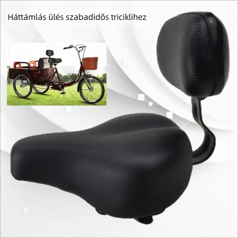 Bőr kerékpárnyereg hátsó támasz és párnával