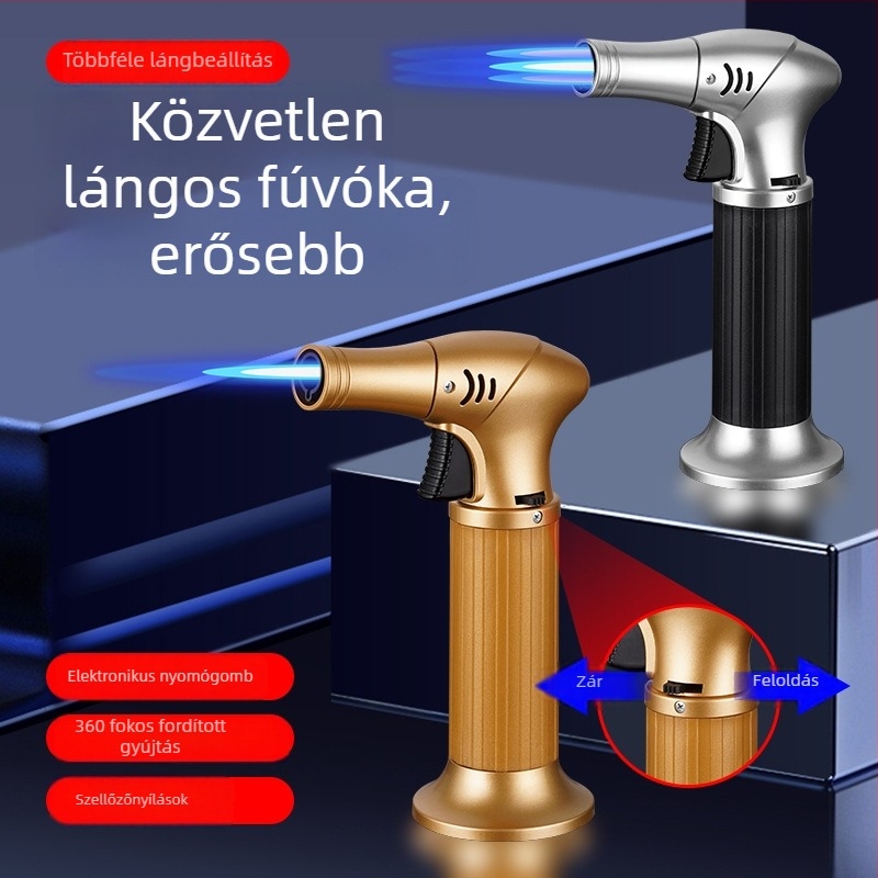Minimalista bután gyújtó cigarehoz, szélálló, magas hőmérsékletű kültéri grillhez