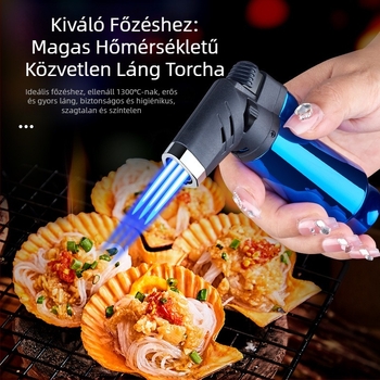 HB kompakt kék lángú gyújtópisztoly, szélvédett, cigarettához, grillhez és kültéri konyhához, hordozható