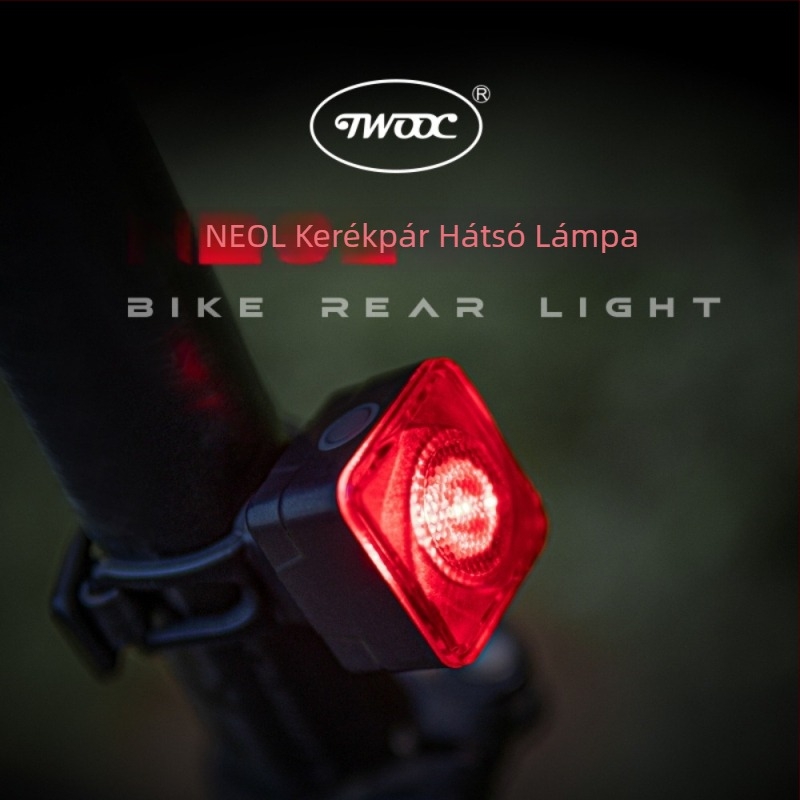 TWOOC USB-s újratölthető kerékpár hátsó lámpa, nagy fényerővel és lencsével, országúti és MTB kerékpárokhoz