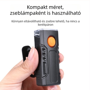 Újrat tölthető első kerékpár lámpa – nagy fényerő éjszakai tekeréshez, kompakt MTB első lámpa