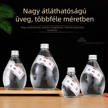 Kis üveg palack zárható, átlátszó matt felülettel, gyümölcsborhoz, prémium egészségmegőrző üveg