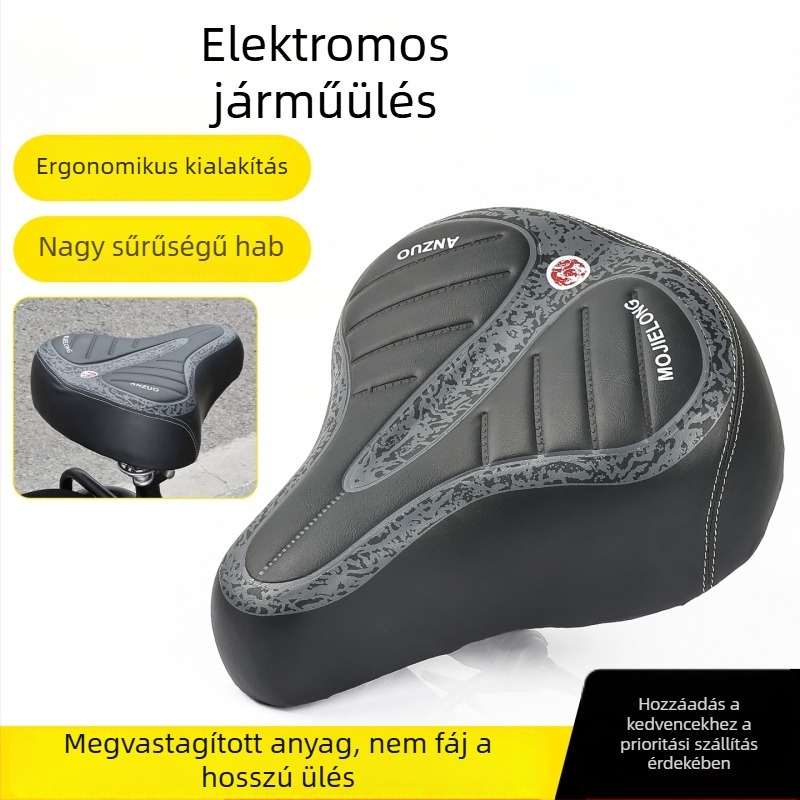 Bőr elektromos kerékpár nyereg megnövelt vas burkolattal, vízálló és kényelmes párnával Xinri Bird Emma elektromos kerékpárokhoz