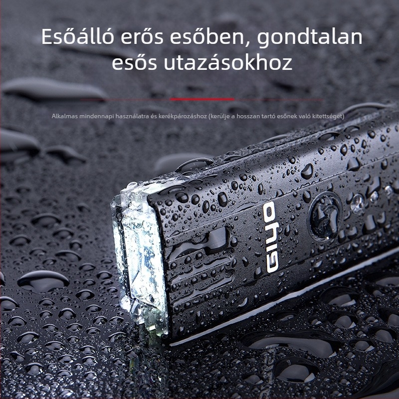 GIYO kerékpár első lámpa, USB-töltésű, vízálló, kerékpározáshoz