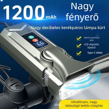Újra feltölthető első kerékpár lámpa, ultra fényes, hosszú hatótáv, szenzoros, vízálló, 1200mAh
