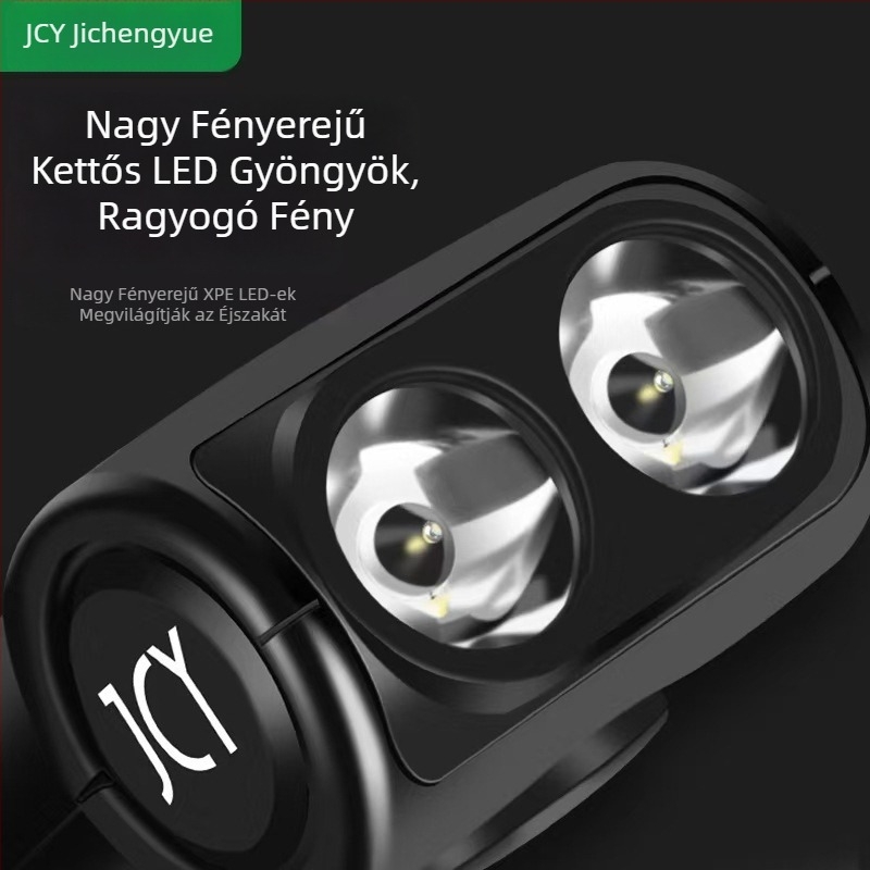 Kerékpár elsőfénye vízálló, 2‑in‑1 kürttel; ultra‑nagy fényerő és nagyon erős hang kültéri használatra