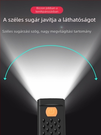 Kerékpár első lámpa – nagy fényerő, újratölthető, esőálló, mountain és országúti kerékpárhoz, éjszakai tekerés