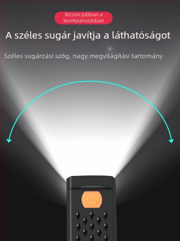 Kerékpár első lámpa – nagy fényerő, újratölthető, esőálló, mountain és országúti kerékpárhoz, éjszakai tekerés