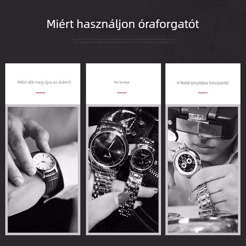 Mechanikus óra feltekerő doboz csendes elektromos motorral, otthoni használatra