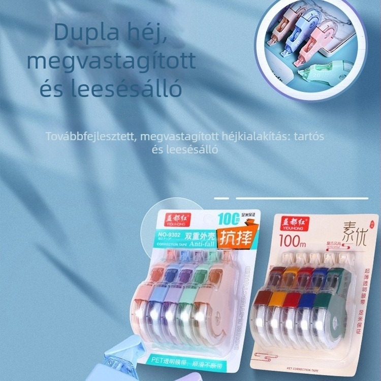 Kijavító szalag flip-top fedéllel, diákoknak, nagy kapacitású, ötös csomag