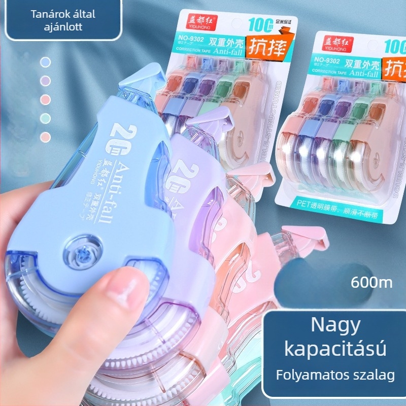 Kijavító szalag flip-top fedéllel, diákoknak, nagy kapacitású, ötös csomag