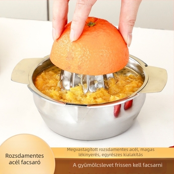 201 rozsdamentes acélból készült kézi citrusprés, hordozható, háztartási használatra, citrom és narancs