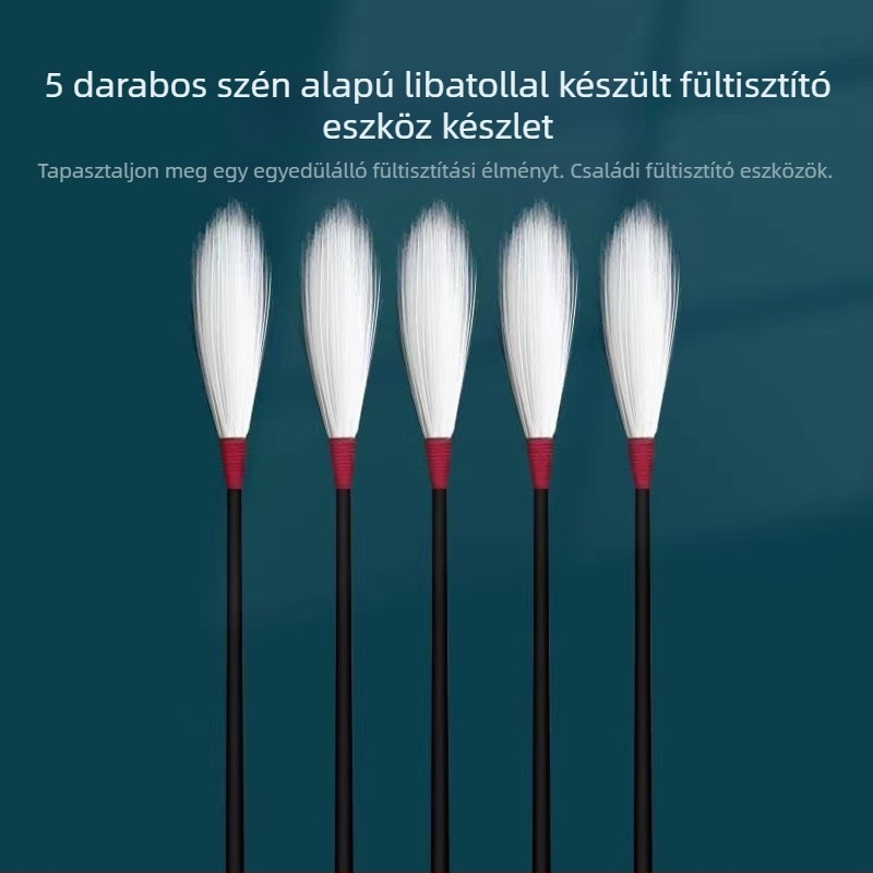 Libatollal készült fültisztító eszközök teljes készlete gyapotpálcákkal