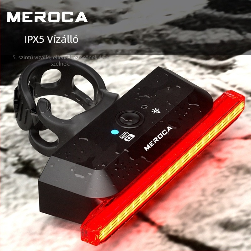 MEROCA Super v okos kerékpár hátsó lámpa automatikus bekapcsolás/kikapcsolás érzékelővel, hosszú akkumulátor‑üzemidő, 6 világítási mód, COB LED