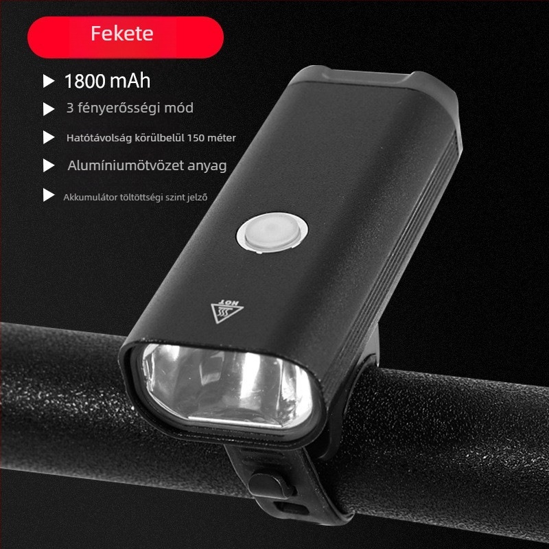 5W XPG első kerékpár lámpa, alumíniumötvözet, MTB, 1800mAh, USB-C töltés