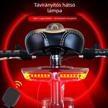 Új kerékpár világítás intelligens távirányított irányjelzőkkel — MTB hátsó LED lámpa USB töltéssel éjszakai bringázáshoz