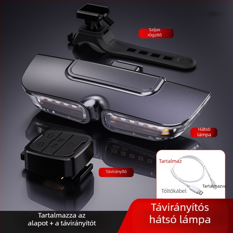 Új kerékpár világítás intelligens távirányított irányjelzőkkel — MTB hátsó LED lámpa USB töltéssel éjszakai bringázáshoz