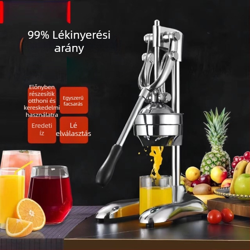 Kézi facsará rozsdamentes acélból, hordozható, nagy kapacitású, narancslé és gyümölcslevekhez, két üzemmóddal