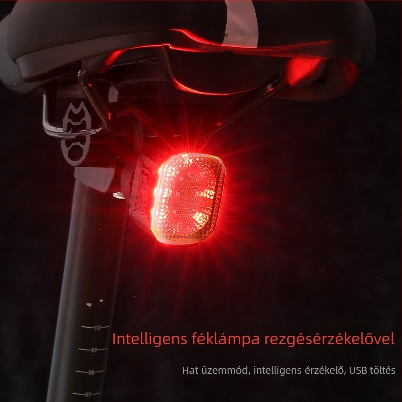 Hegyi és országúti kerékpár hátsó lámpa intelligens fék-vibrációs érzékelővel, világítás éjszakai tekeréshez