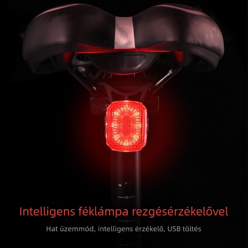 Hegyi és országúti kerékpár hátsó lámpa intelligens fék-vibrációs érzékelővel, világítás éjszakai tekeréshez