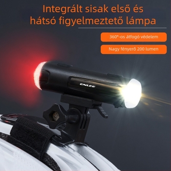 ENLEE Kerékpáros sisakvilágítás intelligens figyelmeztetéssel, elöl és hátul integrált világítással, univerzális hegyikerékpárokhoz és összecsukható kerékpárokhoz