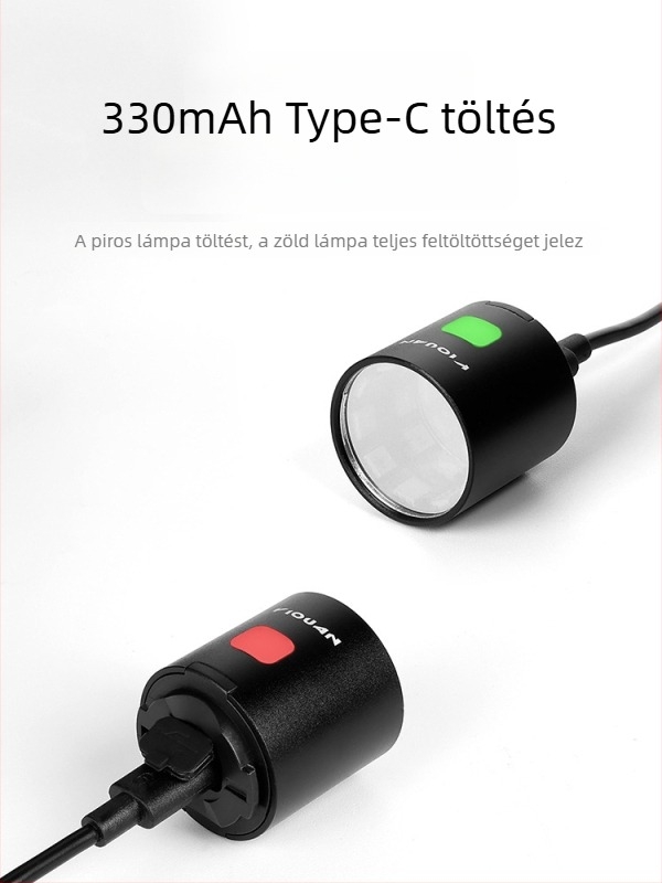 Time Tunnel színes kerékpár hátsó lámpa, MTB és országúti kerékpárokhoz, éjszakai figyelmeztető fény, USB-C töltéssel