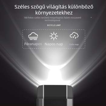 Kerékpárfény alumíniumötvözetből, nagy fényerejű LED-ekkel, sokfunkciós éjszakai kerékpározáshoz