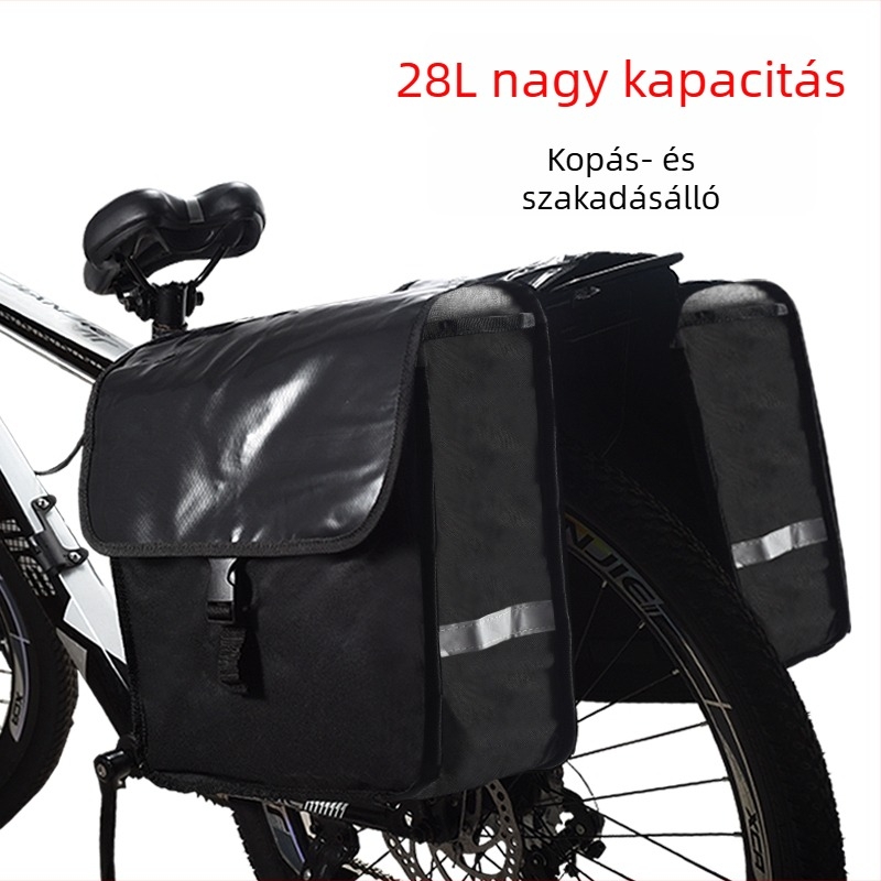 Hegyi kerékpár hátsó csomagtartó táska, vízálló, nagy kapacitású, 28 liter