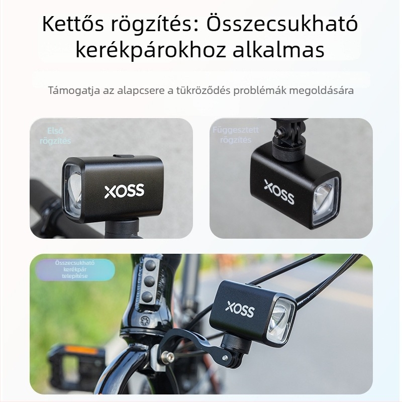 Mini intelligens kerékpár első világítása éjszakai tekeréshez — nagy fényerő országúti és terepkerékpárokhoz