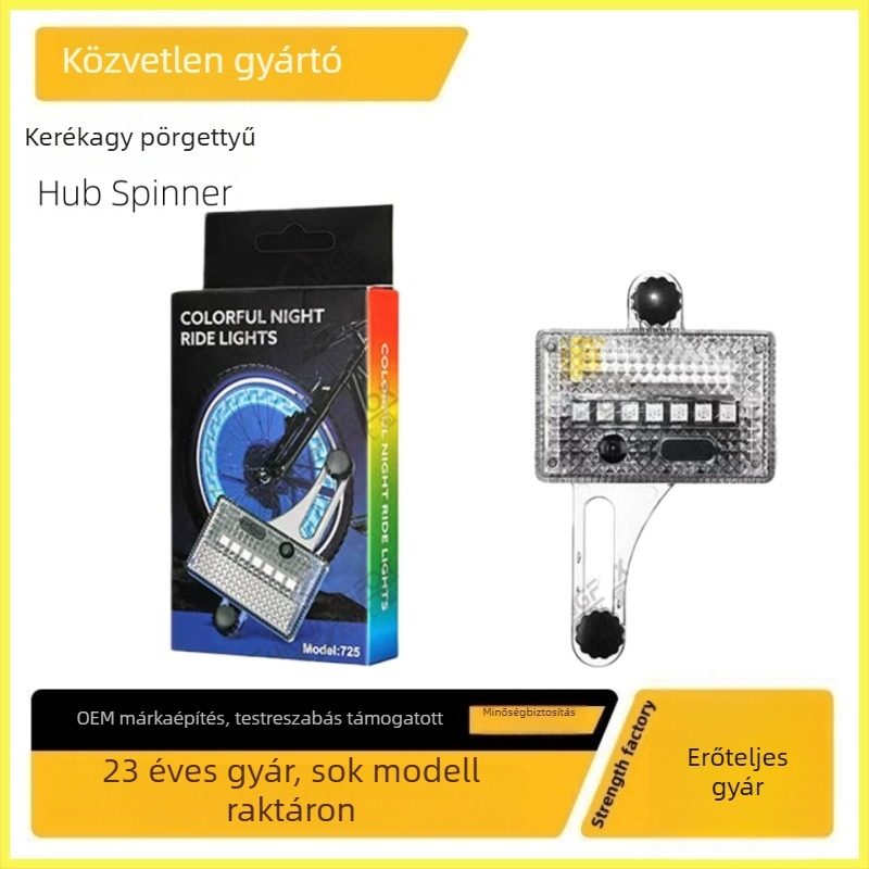 Napelemes kerékpárvilágítás gyerekeknek, színes LED hub világítás a küllőkön, szenzorral