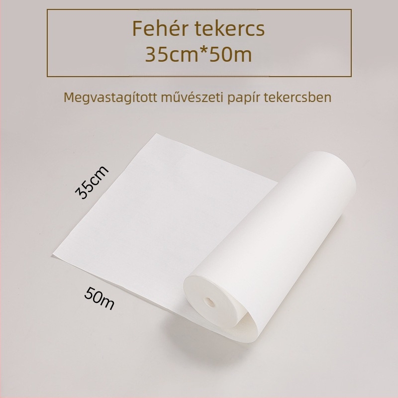 100 méteres rizspapír tekercs kalligráfiához és kínai festészethez, vastagított üres tekercs gyakorláshoz