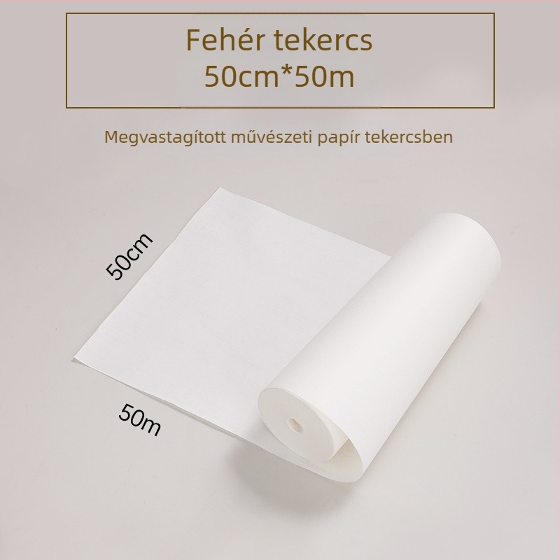100 méteres rizspapír tekercs kalligráfiához és kínai festészethez, vastagított üres tekercs gyakorláshoz